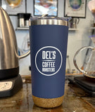 Del's Coffee Logo 22oz Travel Tumbler