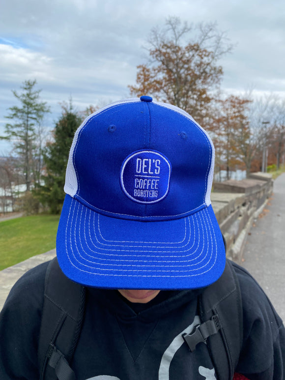 Del's logo snap back trucker hat