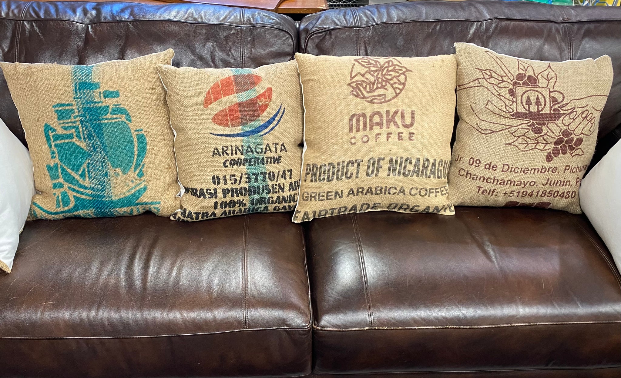 Burlap sack pillows clearance